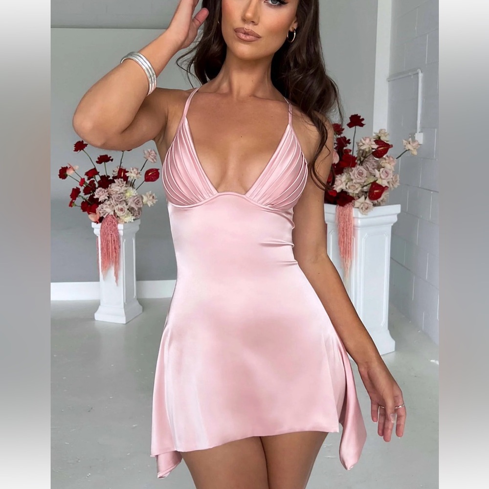 Elegant Pink Mini Dress